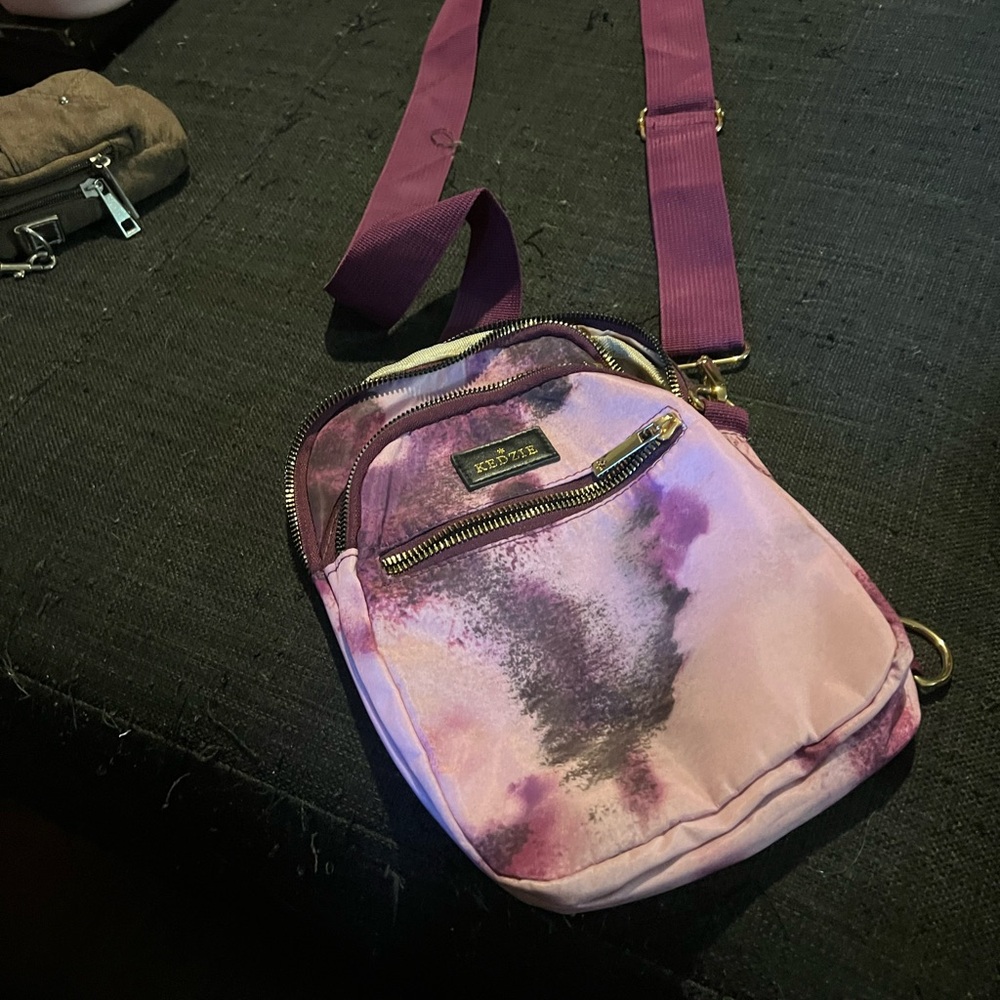 Purple and Pink Crossbody Bag with Modern Design